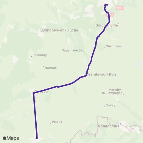 Nomad Car Région Rouen <> Évreux <> Verneuil-sur-Avre map