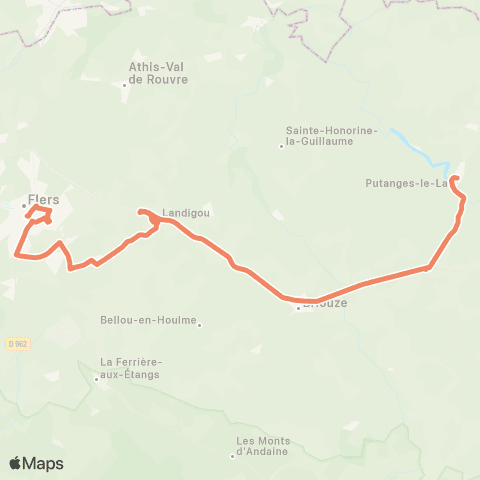 Nomad Car Région Putanges-le-Lac <> Briouze <> Flers map