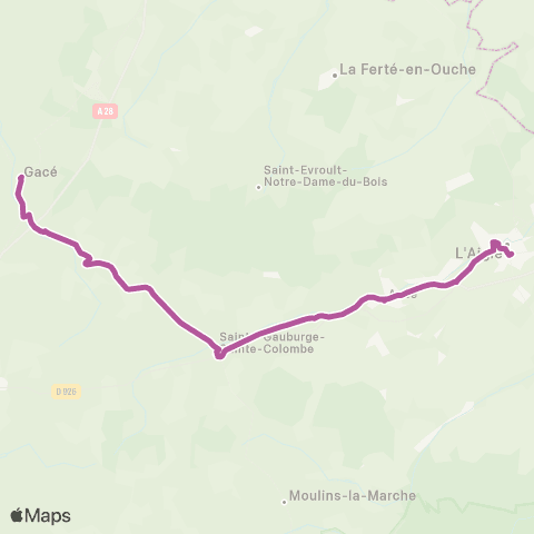 Nomad Car Région Gacé <> Ste-Gauburge-Ste-Colombe <> l'Aigle map