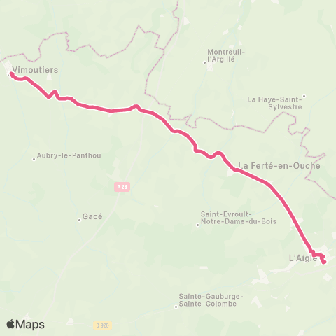 Nomad Car Région Vimoutiers <> la Ferté-en-Ouche <> l'Aigle map