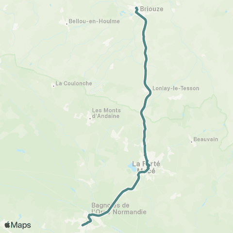 Nomad Car Région Briouze <> la Ferté-Macé <> Bagnoles-de-l'Orne map