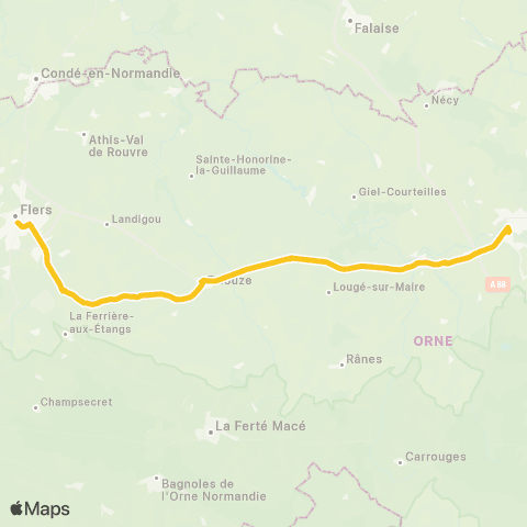 Nomad Car Région Flers <> Argentan map