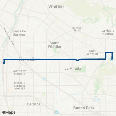 Norwalk Transit Imperial Highway / Metrolink Sta / C Lin map