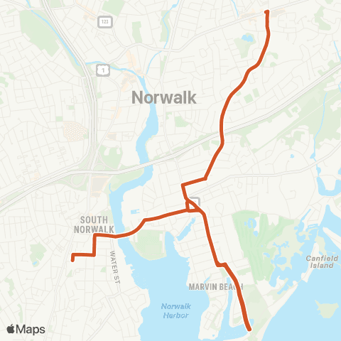 Norwalk Transit Norwalk HS - Sono Station map
