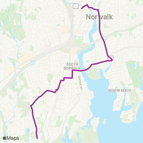 Norwalk Transit Highland Ave - Burnell Blvd / Wal map