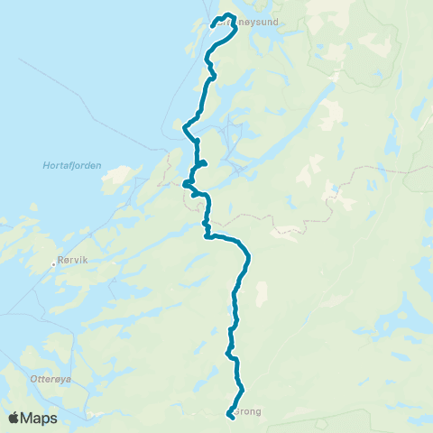 Reis Nordland Brønnøysund-Grong / Namsos map