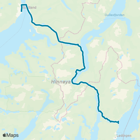 Reis Nordland Sortland-Gullesfjordbotn map