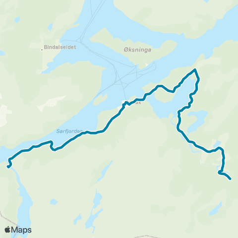 Reis Nordland Fuglestad-Terråk-Årsandøy map