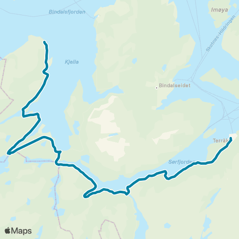 Reis Nordland Horsfjord-Kjelleidet map