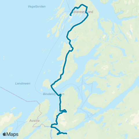 Reis Nordland Brønnøysund-Sømna-Bindal map