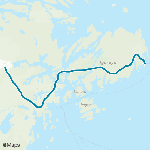Reis Nordland Gladstad-Igerøy map