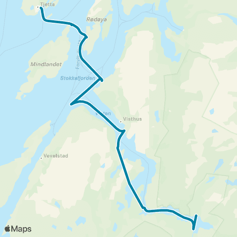 Reis Nordland Tjøtta,Husvik, Forvik, Vistens map