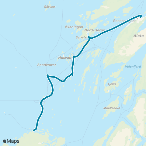 Reis Nordland Herøyruta map