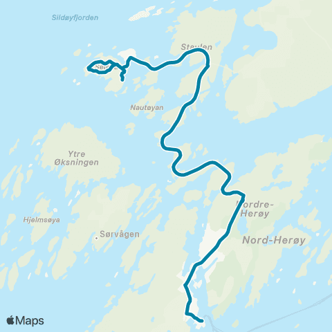 Reis Nordland Nye Herøy map