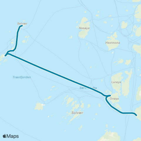 Reis Nordland Stokkvågen - Træna map
