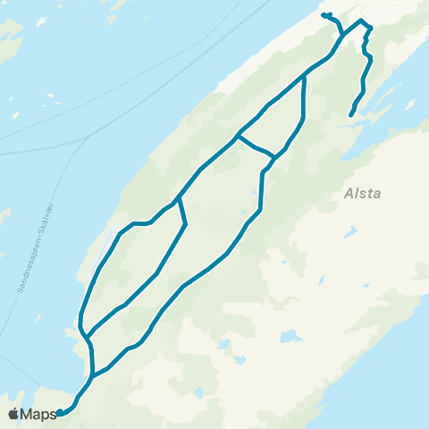 Reis Nordland Skolebuss Botn-Nyjord-Sørra-Da map