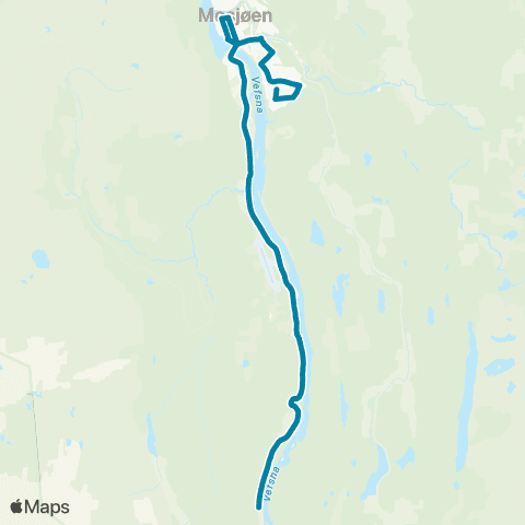 Reis Nordland Eiterådal-Mosjøen map
