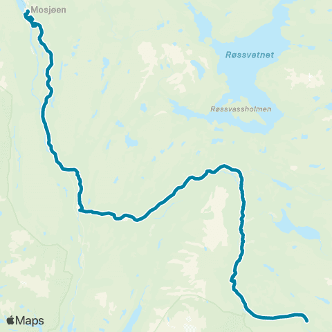 Reis Nordland Susendal-Hattfjelldal-Trofors- map