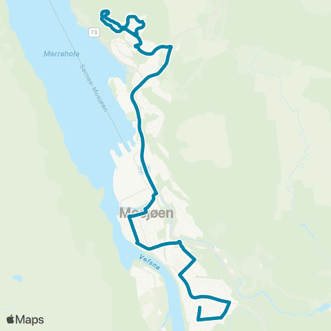 Reis Nordland Mosjøen-Kullstadlia map