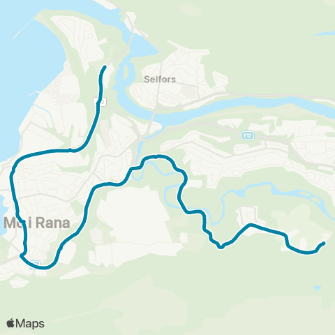 Reis Nordland Mo-Hammarn-Mo map