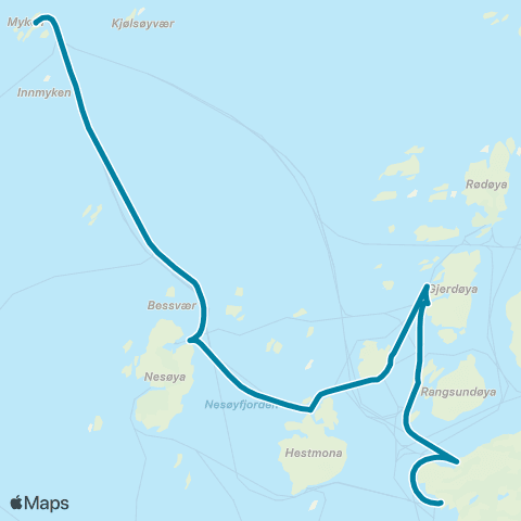 Reis Nordland Rødøy map