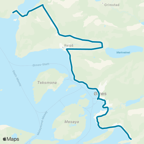 Reis Nordland Skolerute Reipåområdet map