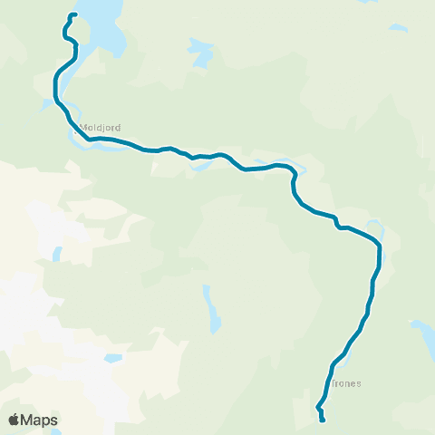 Reis Nordland Leiråmo-Moldjord-Leiråmo map