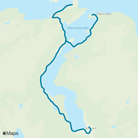 Reis Nordland Breivik-Skjerstad-Sandkollen-M map
