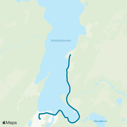 Reis Nordland Saltdal lokal map