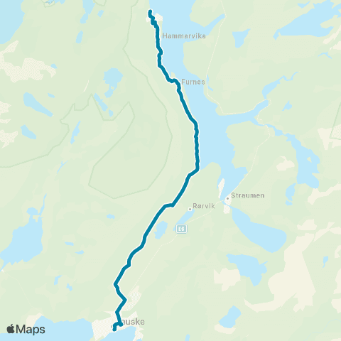 Reis Nordland Fauske-Røsvik map
