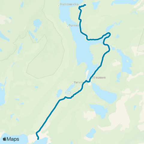 Reis Nordland Fauske-Megården-Elvkroken map