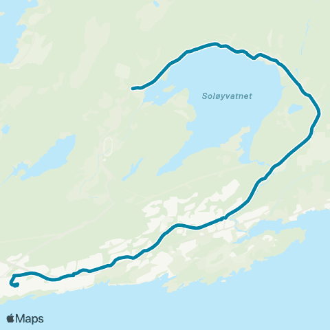 Reis Nordland Bodø-Soløyvatnet-Bodø map
