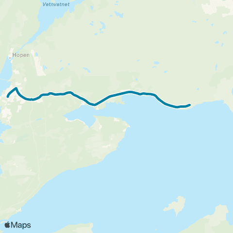 Reis Nordland Mjønes-Naurstad-Tverlandet map