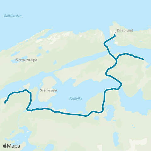 Reis Nordland Tuv-Hongdal-Børelv map