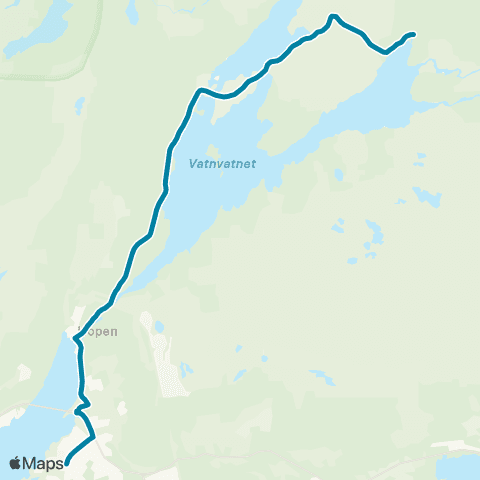 Reis Nordland Vatnet-Tverlandet map