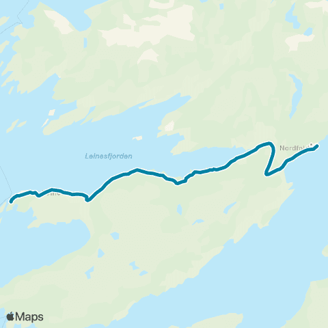 Reis Nordland Nordfold / Leinesfjord-Helnessun map