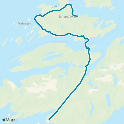 Reis Nordland Engeløya-Bogøy-Leinesfjord map