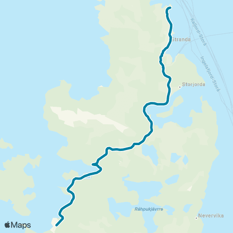 Reis Nordland Oppeid-Ulvsvåg-Korsnes map