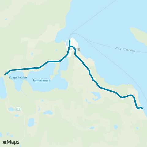 Reis Nordland Hellandsberg-Drag-Kvanvatnet map