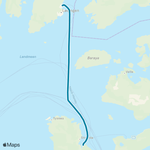 Reis Nordland Bognes-Lødingen map