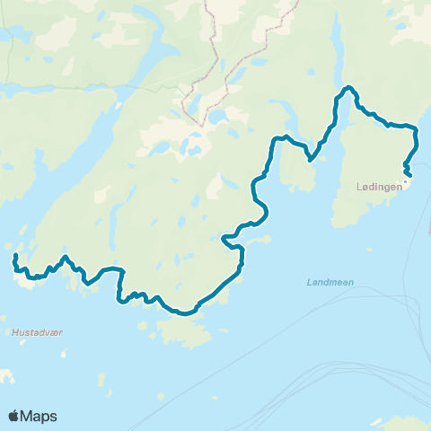 Reis Nordland Lødingen-Kanstad-Øksneshamn map