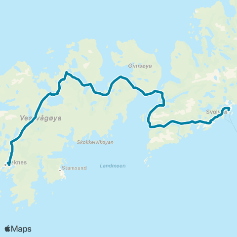 Reis Nordland Svolvær - Leknes map