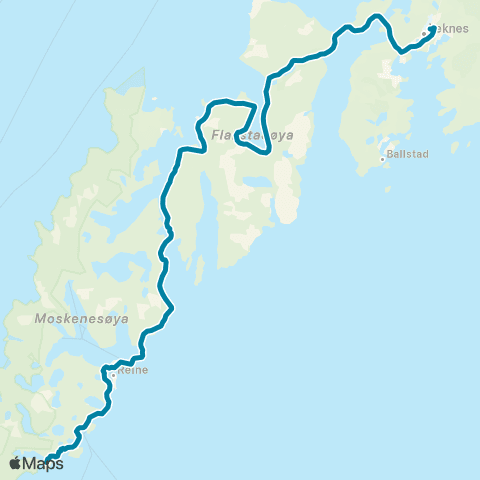 Reis Nordland Leknes - Å i Lofoten map