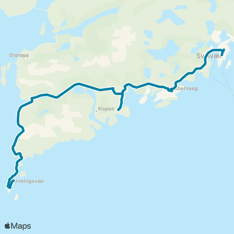 Reis Nordland Svolvær-Kabelvåg-Henningsvær map