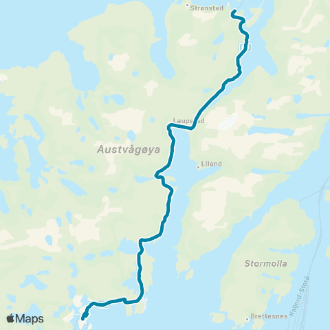 Reis Nordland Skolerute Laupstad map