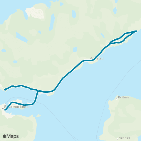 Reis Nordland Stokmarknes-Skagen-Slottnes map