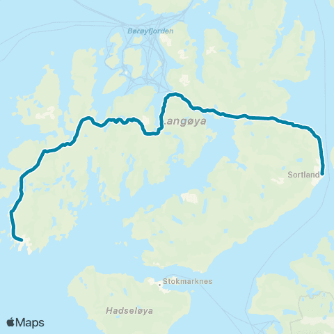 Reis Nordland Sortland - Asterset - Steine map