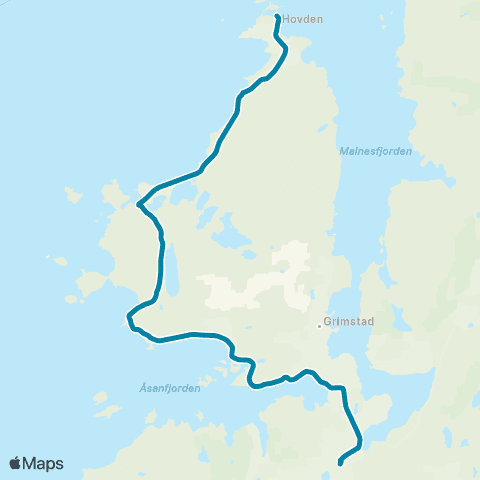 Reis Nordland Asterset-Nykvåg Hovden map