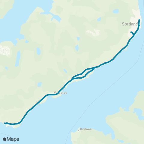 Reis Nordland Skolerute Sortland-Rise map
