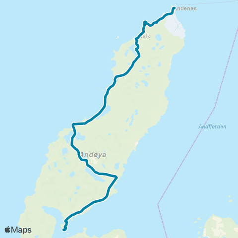Reis Nordland Andenes-Nordmela-Risøyhamn map